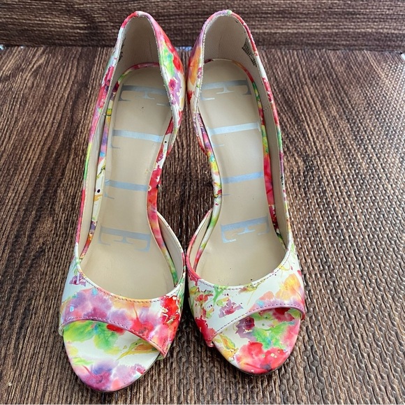 Elle Floral peep toe high heels - Picture 6 of 6